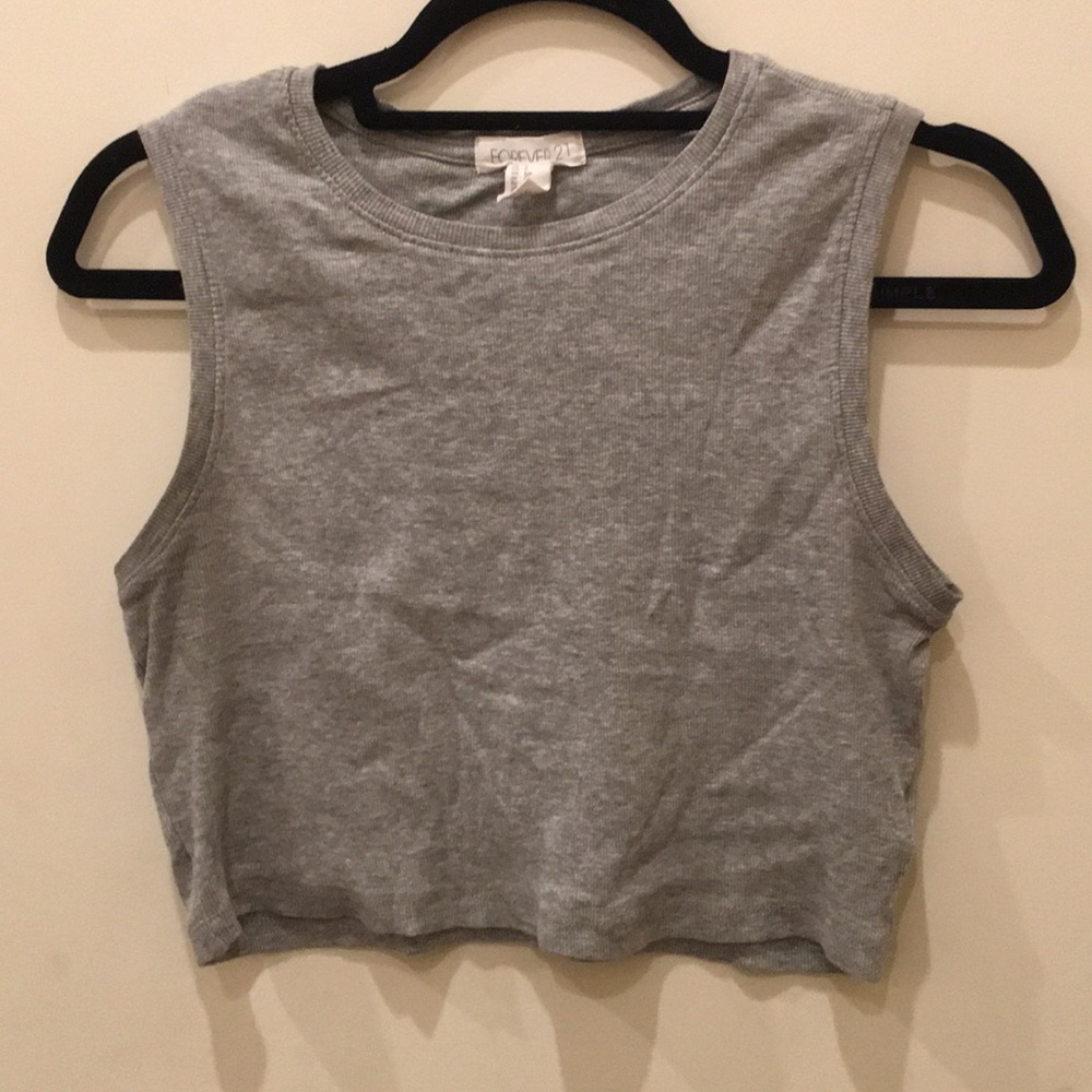 Gray Crop Top